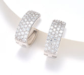 Fire Light Sterling Silver Lab-grown Diamond 1cttw Huggie Hoops Earrings